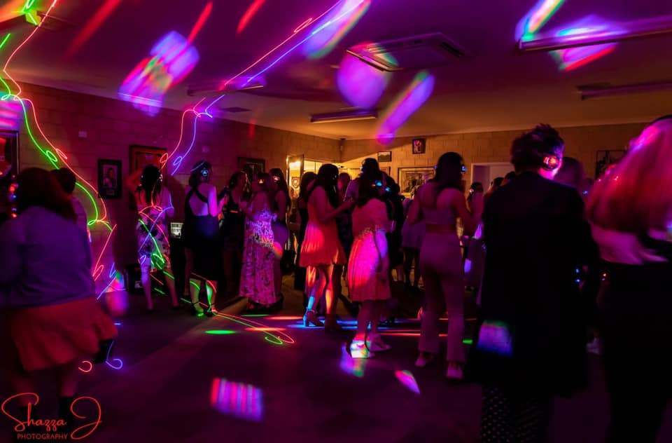 Group at silent disco event